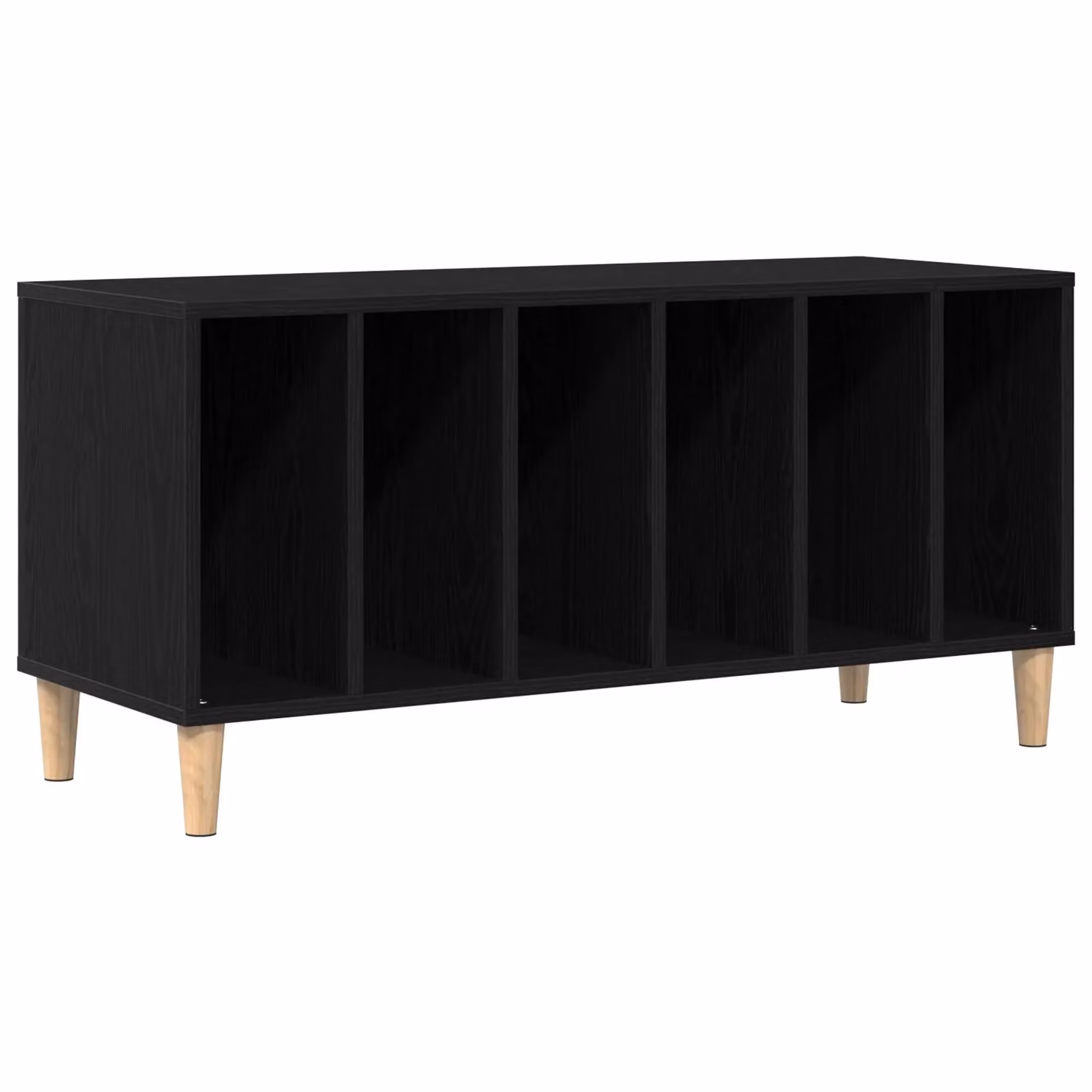 Berkfield Home Record Cabinet in Black Oak, W/D/H: 100 x 38 x 48 cm – 2