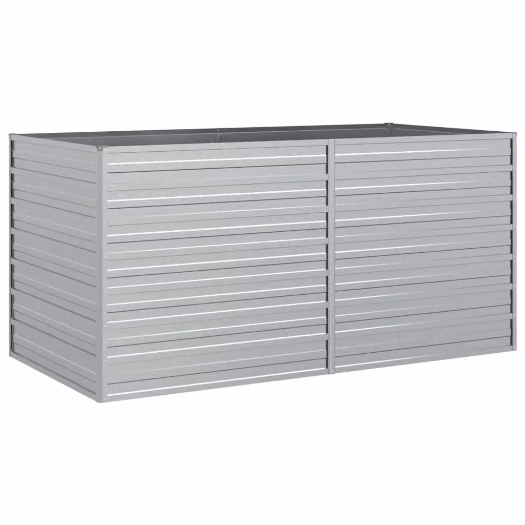 Berkfield Home Garden Galvanised Steel Raised Bed in Silver, W: 160 cm, D: 80 cm, H: 77 cm – 2