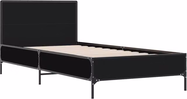 Berkfield Home Durable Bed Frame in Black, W/D/H: 90 x 200 cm