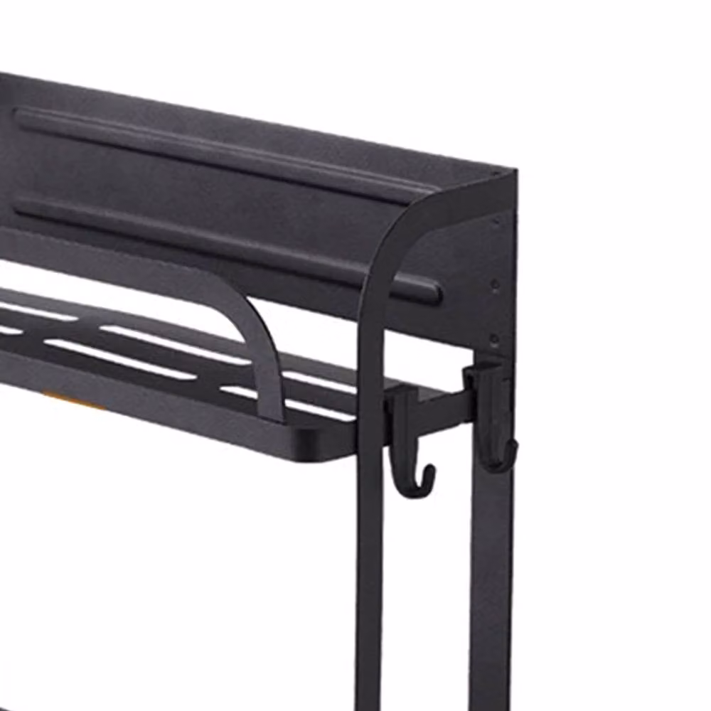 Garden Sanctuary Metal Magnetic Fridge Organizer Kitchen Rack, Black – 5