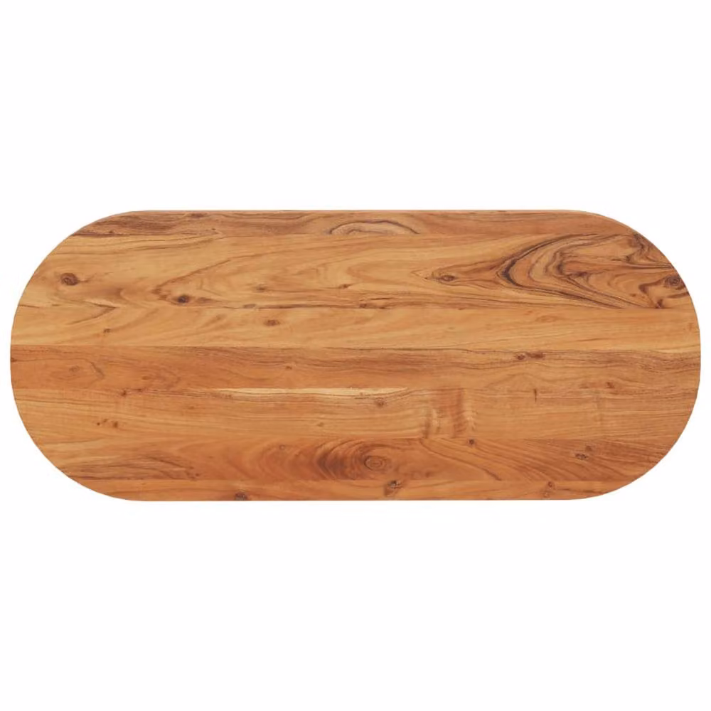 Berkfield Home Oval Solid Wood Acacia Table Top, Brown, W: 140 cm, D: 60 cm, H: 2.5 cm – 2
