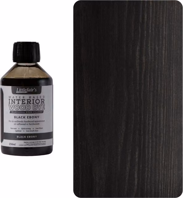 Littlefair's Indoor Wood Stain in Black Ebony, 0.25 l