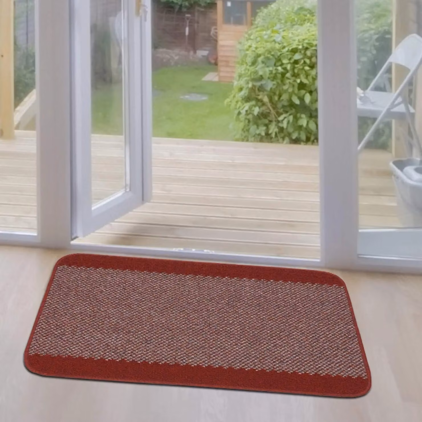 THE RUGS Washable Designer Bordered Rug in Red, W: 67 cm, L: 200 cm – 3