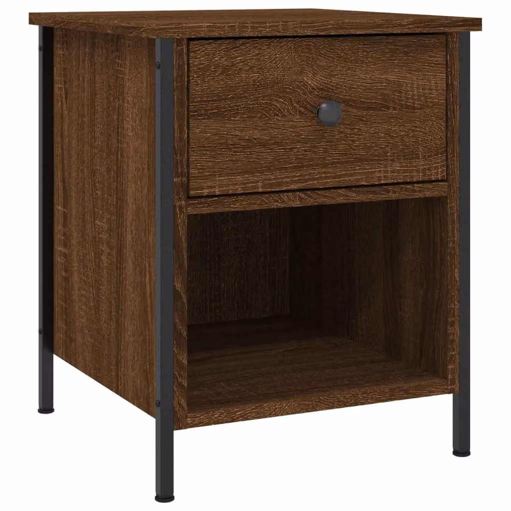 Berkfield Home Set of 2 Brown Oak Bedside Cabinets, W/D/H: 40 x 42 x 50 cm – 3