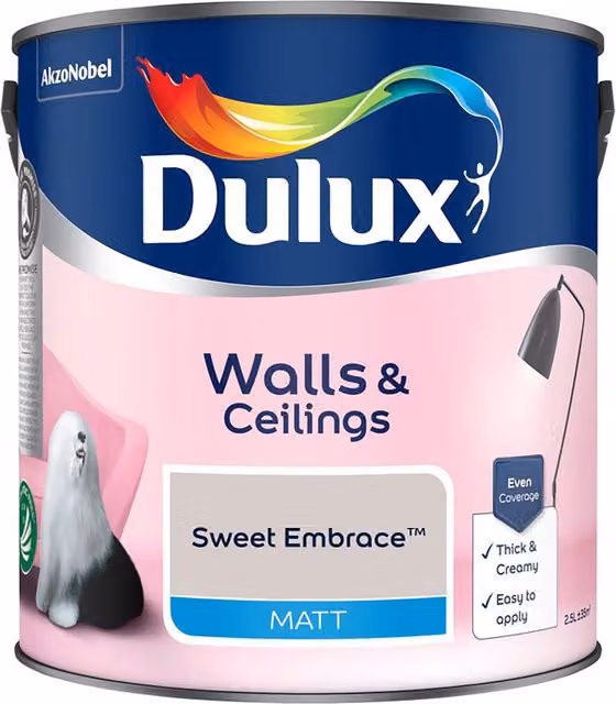 Dulux Matt Emulsion Paint Sweet Embrace Pink 2.5l
