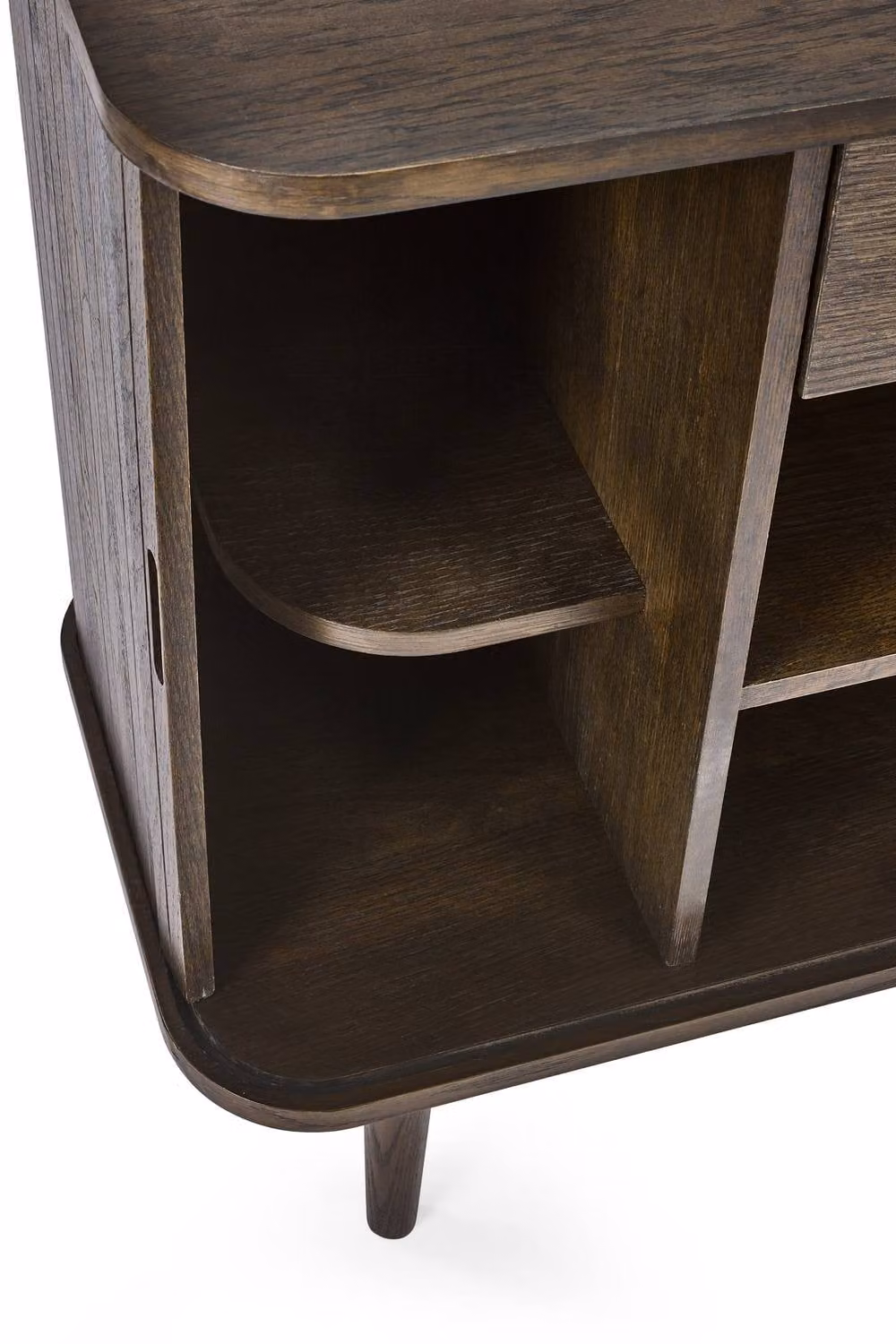Julian Bowen Arya Mid Century Style Wide Sideboard with Sliding Door Storage in Brown – 7