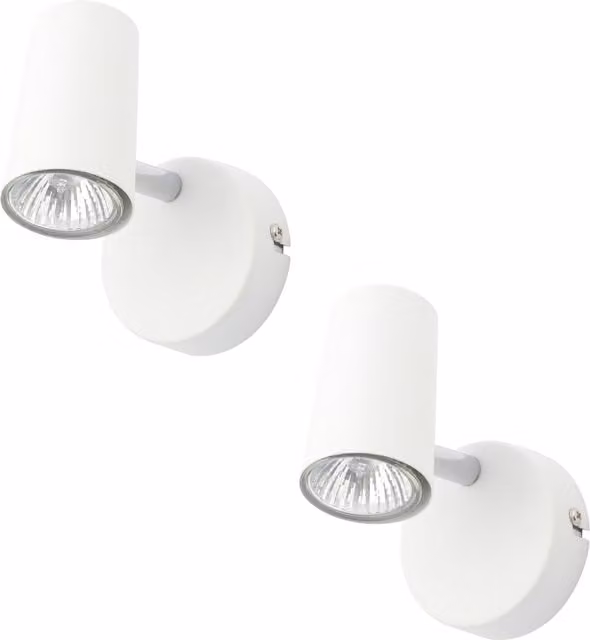 Litecraft Chobham Industrial Adjustable Wall Lights, 2 Pack, White