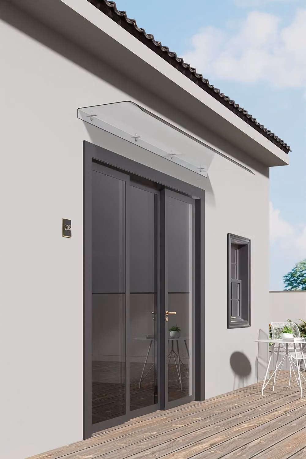 Garden Sanctuary Transparent Outdoor Rain Canopy for Front Door Windows – 2