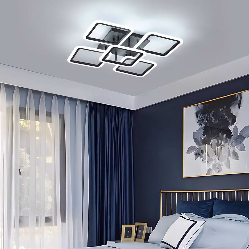 COMELY Modern Square Black LED Ceiling Light, 65W, 6500K Cool White – 4