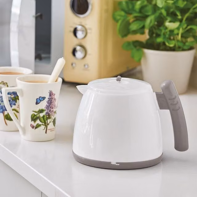 mysmartbuy Microwave Jug or Kettle with Lid and Stay Cool Handle, White, 800ml, H: 15.0 cm, W: 16.5 cm – 1