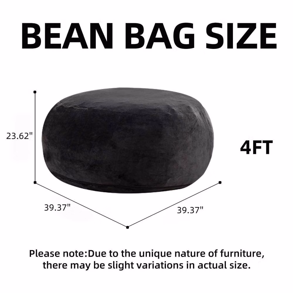 Matteo Black Microfibre Bean Bag Sofa Chair with Removable Cover – 4