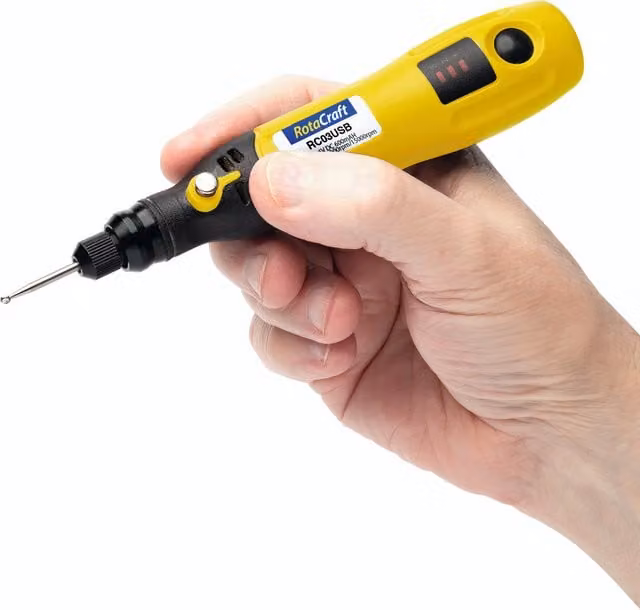 Rotacraft 3.6V Cordless Micro Rotary Tool in Yellow with 12 Accessories