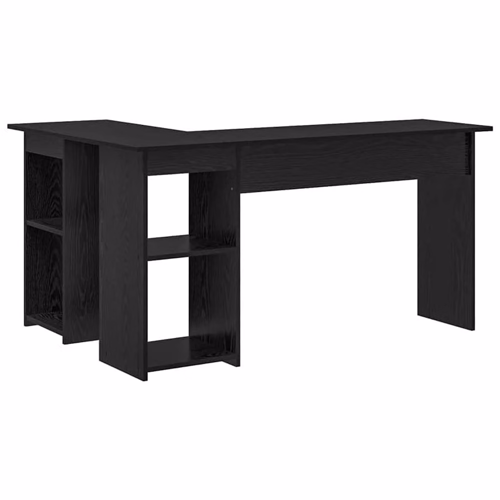 Berkfield Home Black Oak Corner Desk in Black Engineered Wood – 6