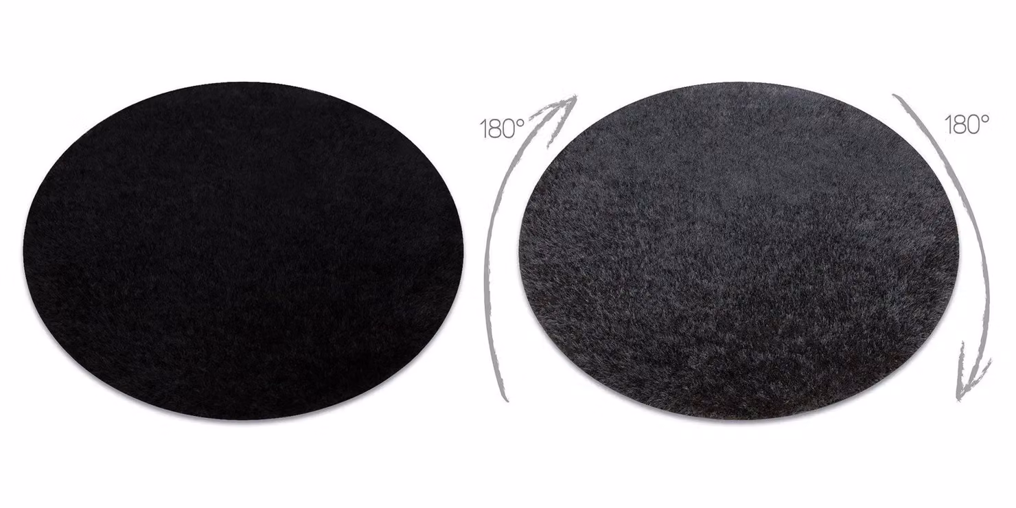 RugsX Buenos Round Black Polyester Rug, Diameter: 100 cm – 2