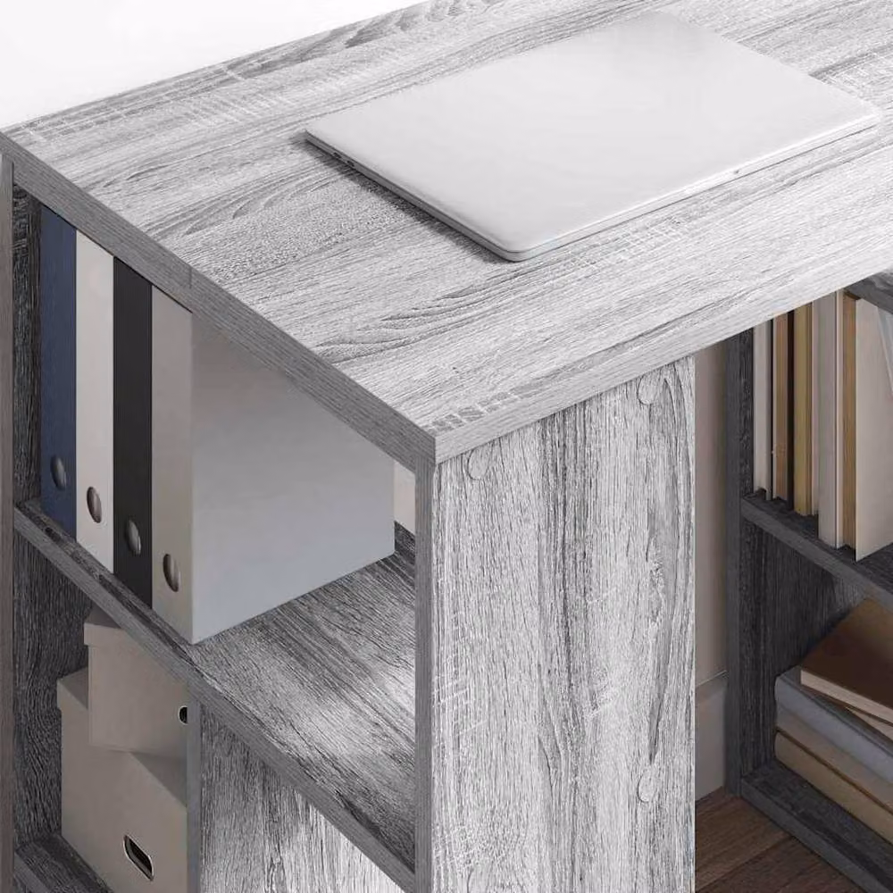 Berkfield Home Modern Corner Desk in Grey Sonoma Particle Board and MDF – 3