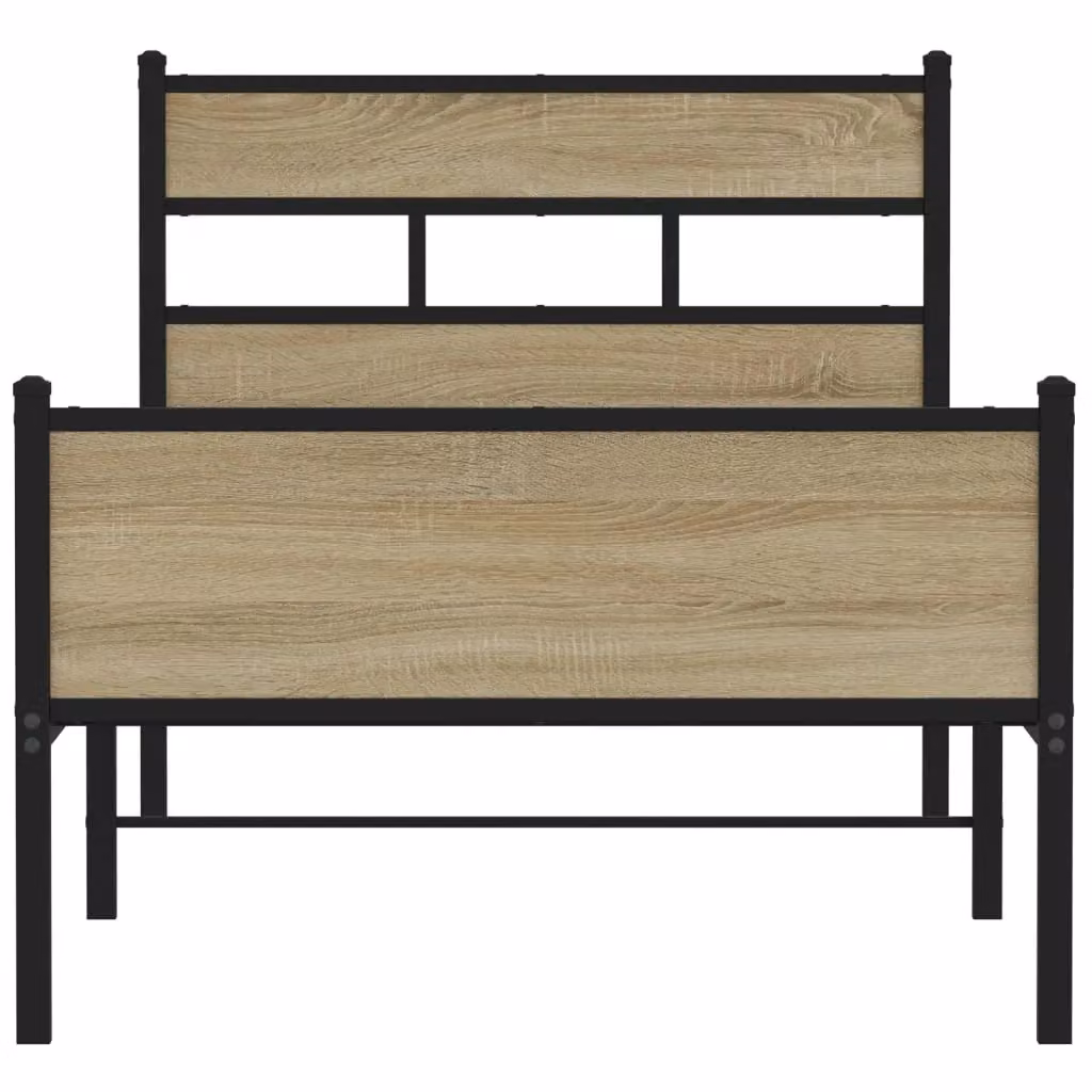 Berkfield Home Sonoma Oak Small Single Bed Frame in Brown, W/D/H: 75 x 190 cm – 3