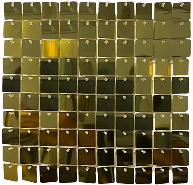Neel Blue Shimmer Sequin Wall Panel Backdrop in Gold, W/D/H: 30 x 30 x 30 cm