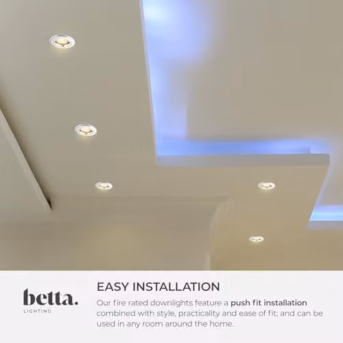 Saxby shieldPLUS MV 50W IP20 Recessed Fixed Fire Rated GU10 Ceiling Spotlight in Chrome – 3