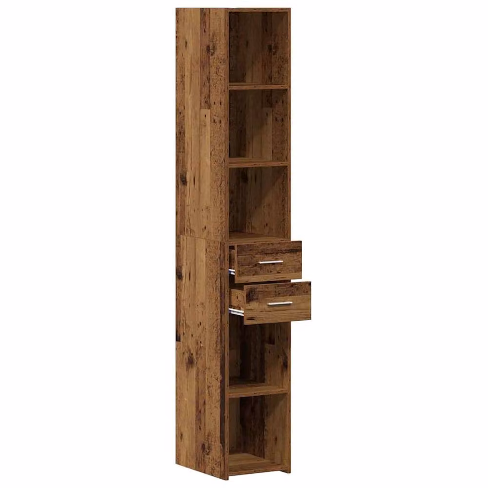 Berkfield Home Rustic Old Wood Highboard in Brown, W/D/H: 30 x 42 x 185 cm – 2