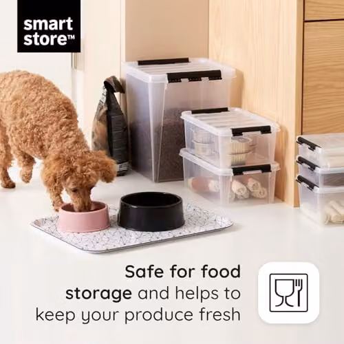 SmartStore 52L Large Plastic Storage Boxes with Lid, 2 Pack, Clear, Clip Locked, Stackable and Nestable, BPA Free, L50 x W39 x H41 cm – 4