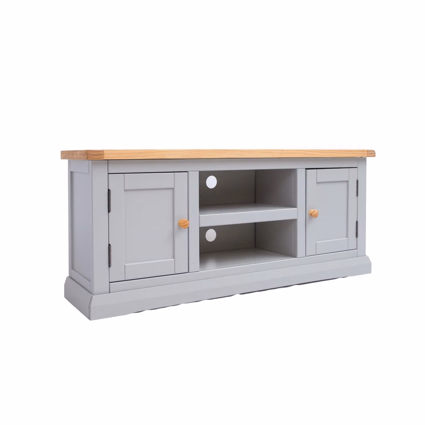 Cabinet Bits Loreo 2 Door TV Cabinet in Light Grey Waxed Pine Wood – 2