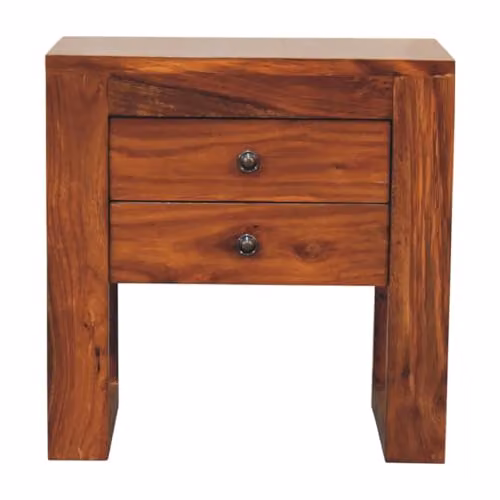 Artisan Furniture Modern Sheesham Wood Bedside Table in Brown, W/D/H: 40 x 30 x 40 cm – 2