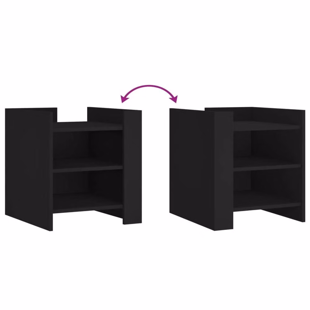 Berkfield Home Black Bedside Cabinet in Engineered Wood W/D/H: 45 x 50 x 50 cm – 5