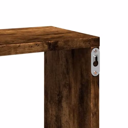 vidaXL Wall Mounted Modern Shelf in Smoked Oak, W: 167.5 cm, D: 18 cm, H: 68 cm – 4