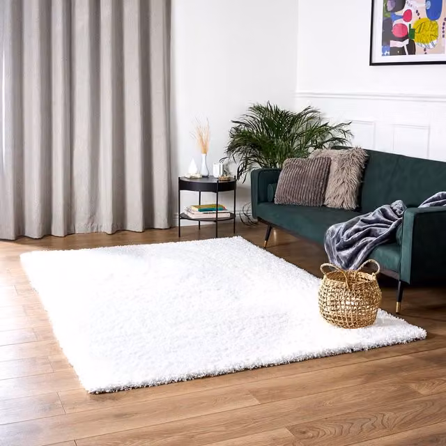 Bravich LTD California Shaggy Area Rug in White, W: 290 cm, D: 200 cm – 1