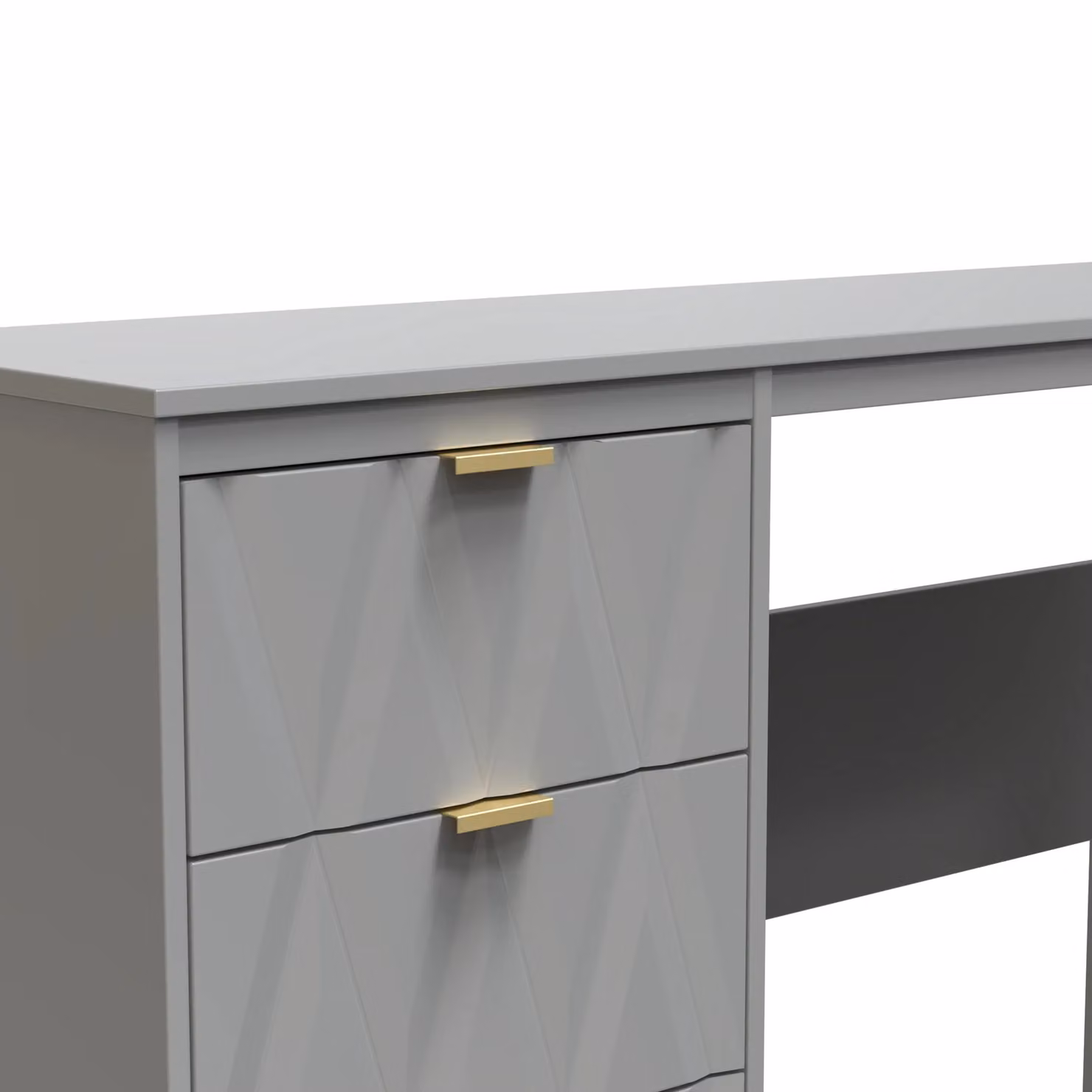 Ready Assembled 2 U Washington 3 Drawer Desk in Grey – 3