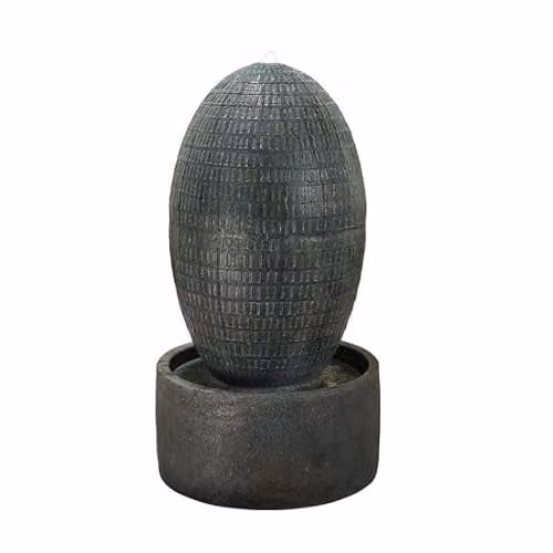 Tranquility Large Ripple Vase Mains Power Water Feature in Natural Grey