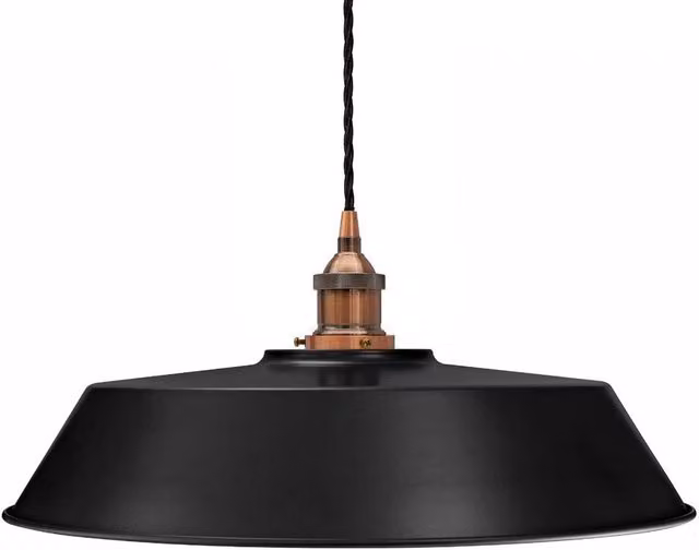 SE Home Chancery Large Suspended Pendant Light in Matt Black and Antique Copper – 1