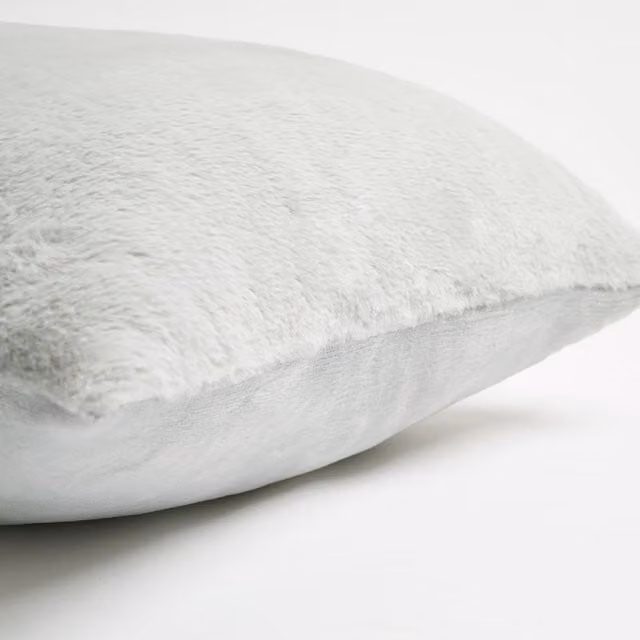 Sienna Home Collection Plush Faux Fur Cushion Covers, Silver, W/D/H: 45.72 x 45.72 x 45.72 cm