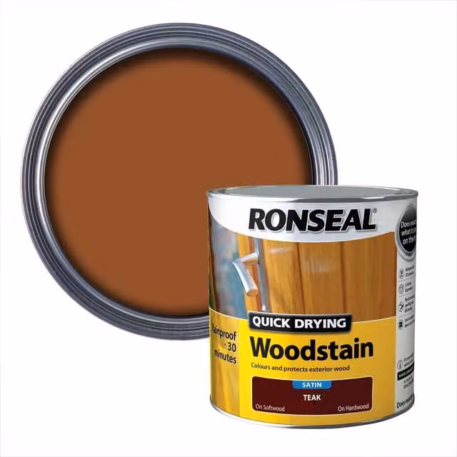 Ronseal Woodstain Satin Teak Brown 2.5L