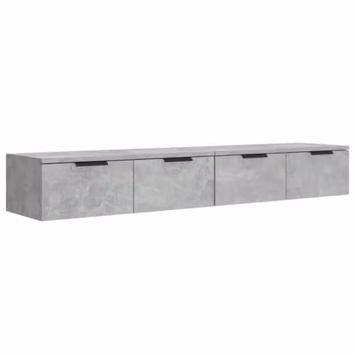vidaXL Set of 2 Wall Cabinets in Concrete Grey, W/D/H: 68 x 30 x 20 cm – 1