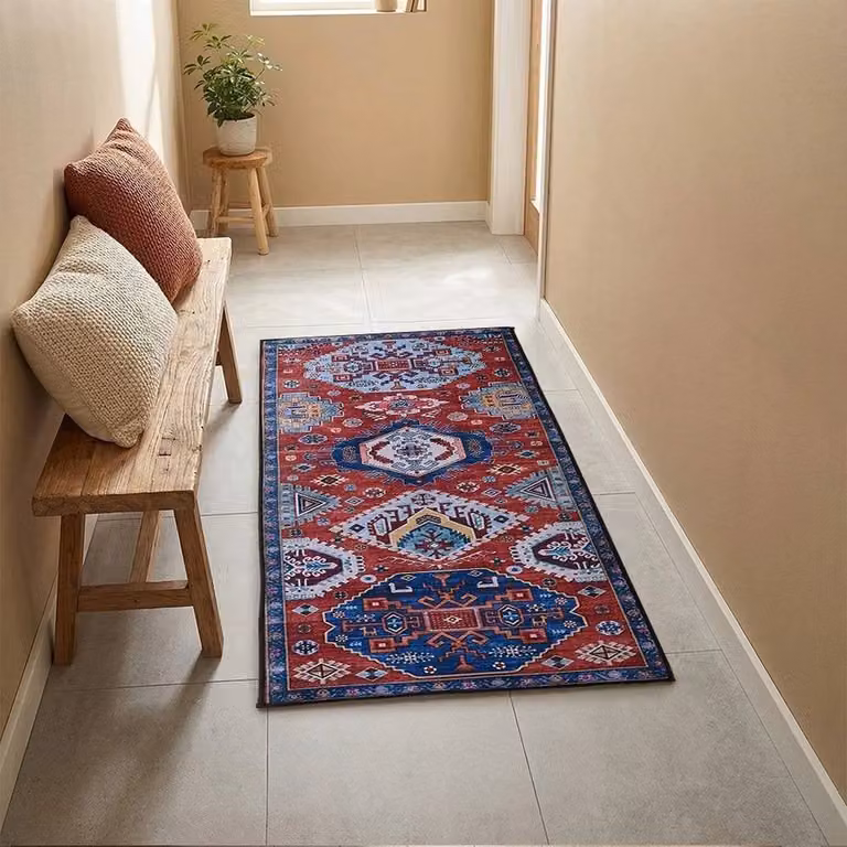 NESTLUNE Bohemian Non-Slip Rectangular Runner Rug, Multicolour, W: 50 cm, L: 120 cm