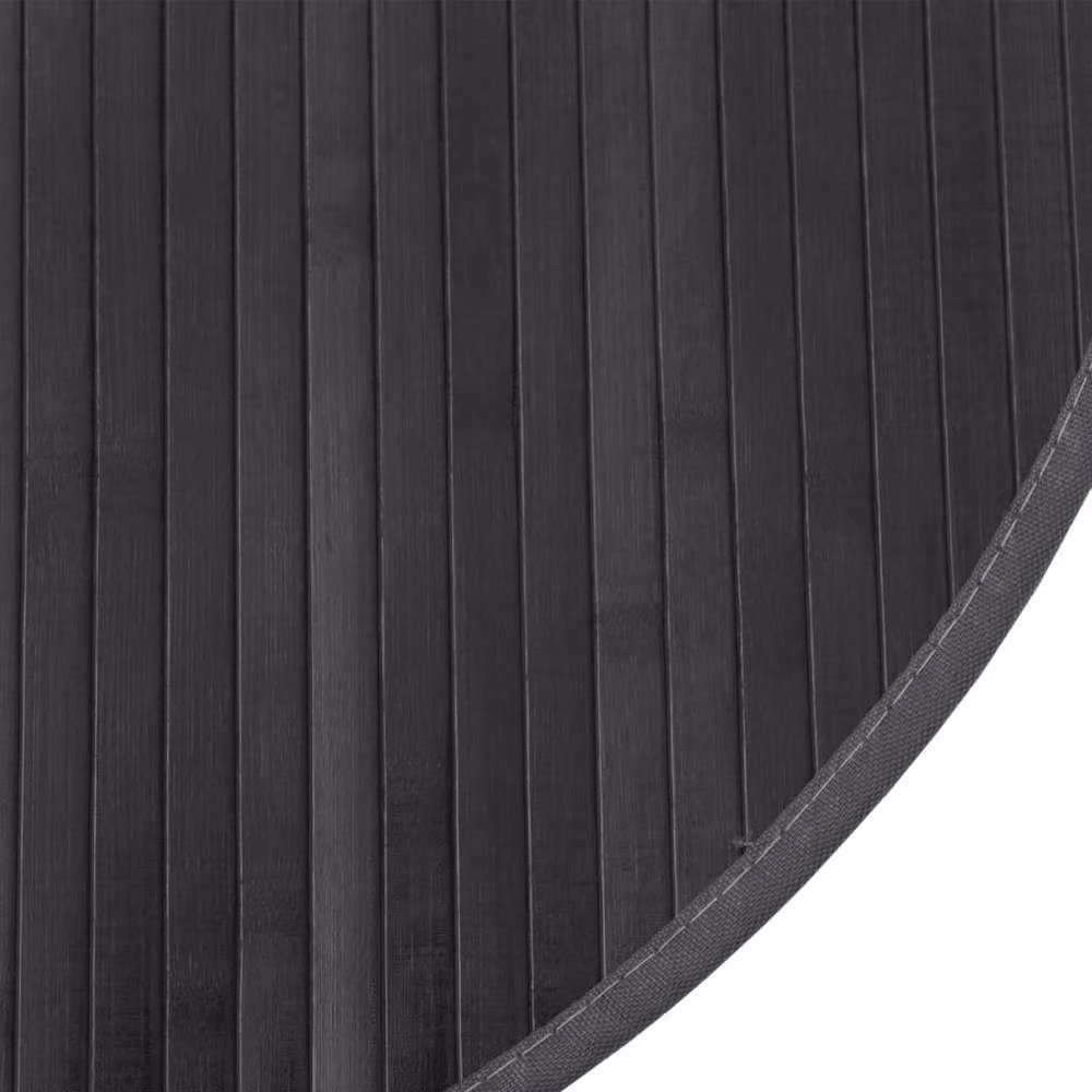 Berkfield Home Round Bamboo Rug in Grey, Diameter: 80 cm – 4