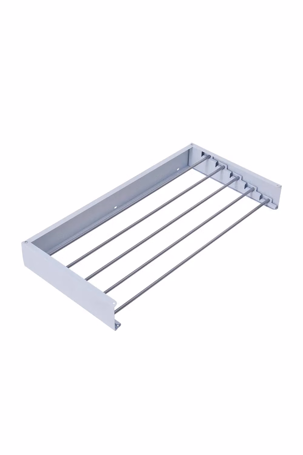 H&O Direct Wall Mounted Space Saving Foldable Clothes Drying Rack with Aluminium Rods in White – 2