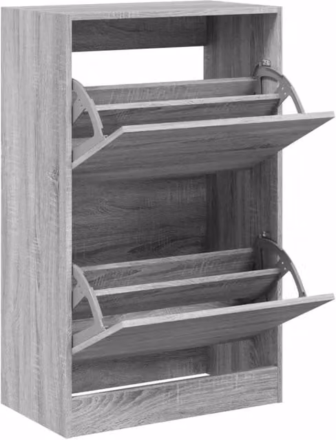 Berkfield Home Grey Sonoma Shoe Cabinet W/D/H: 60 x 34 x 96.5 cm