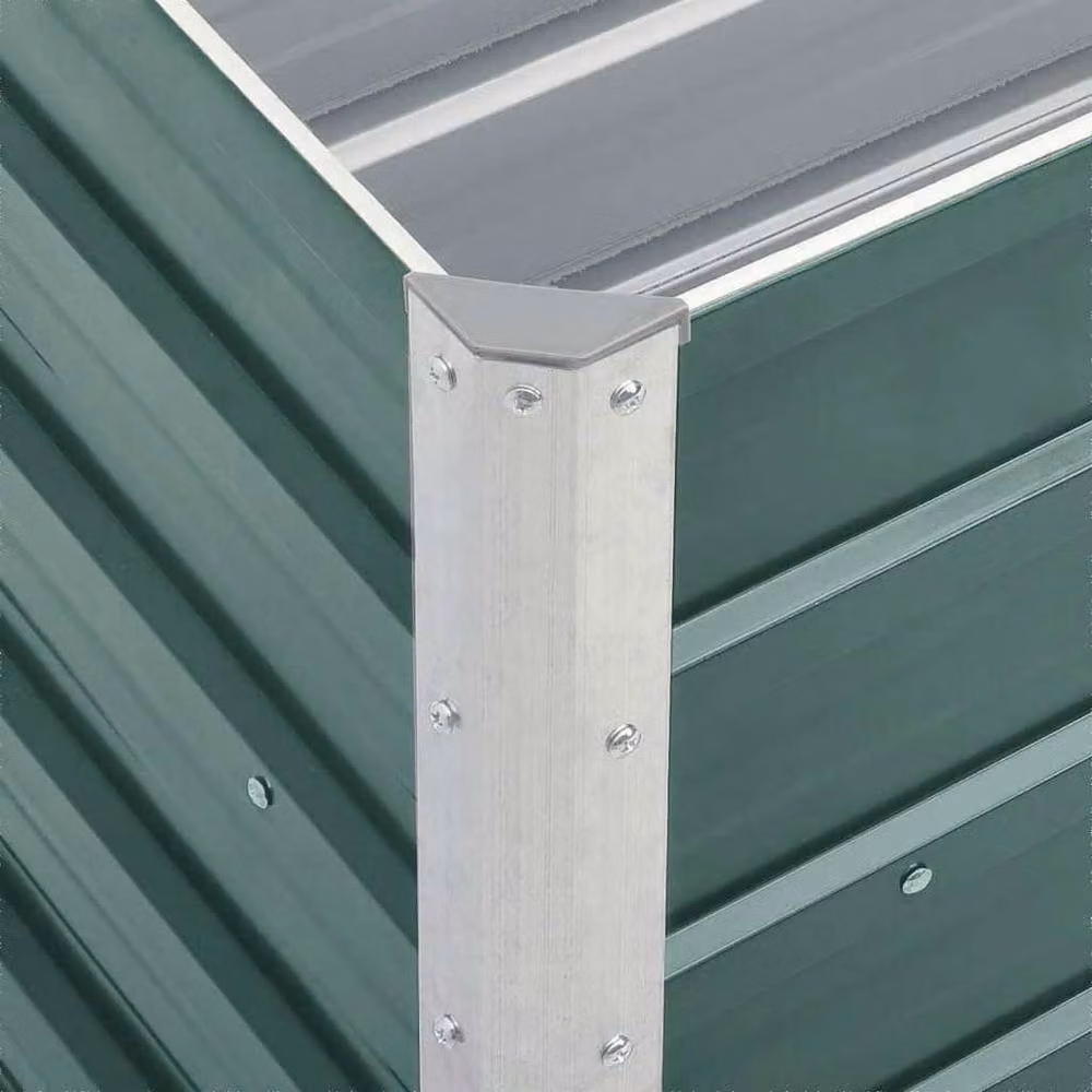 Berkfield Home Garden Galvanised Steel Raised Bed in Green, W: 240 cm, D: 40 cm, H: 45 cm – 4