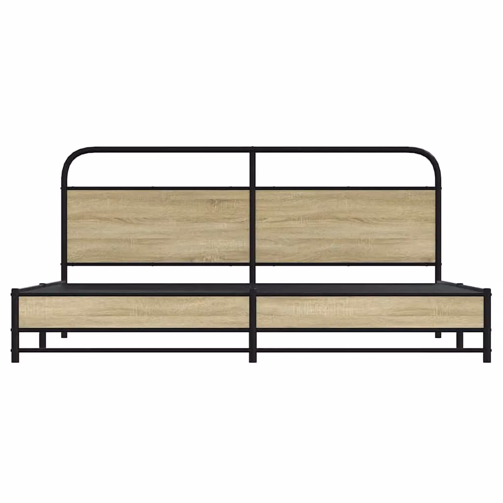 Berkfield Home Metal Bed Frame in Sonoma Oak Brown, W/D/H: 180 x 200 cm Super King – 3