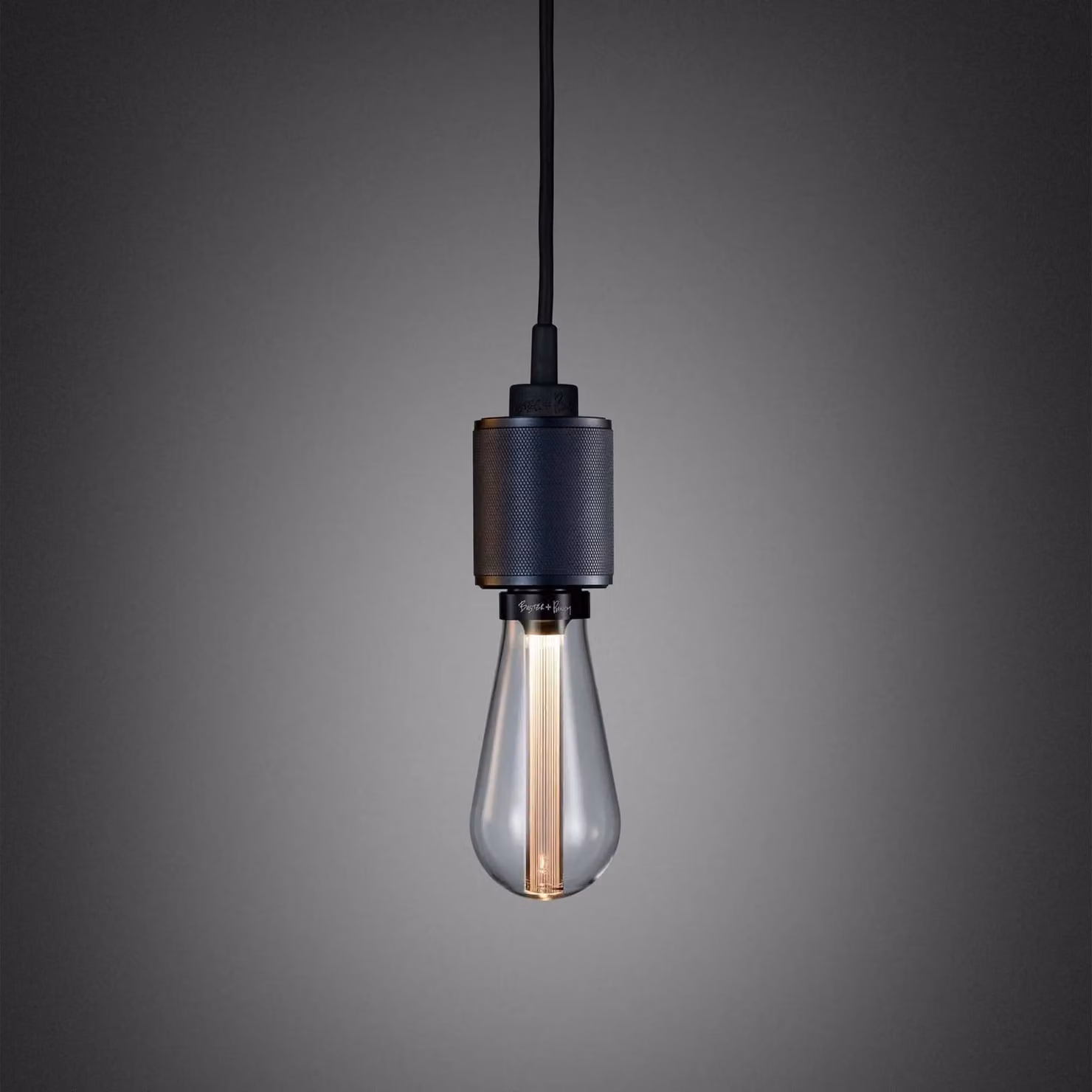 Buster + Punch Heavy Metal Cross Knurl Pendant Light in Black, Bronze, Silver or Gold/Brass