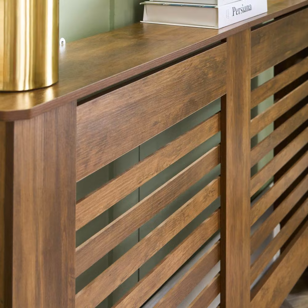 OHS Wood Effect Radiator Cover Sideboard Shelf in Walnut Brown – 2
