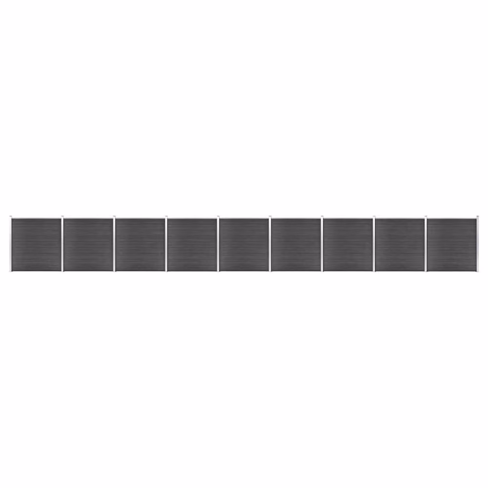 Berkfield Home WPC Fence Panel Set in Black, W/H: 1564 x 186 cm – 2