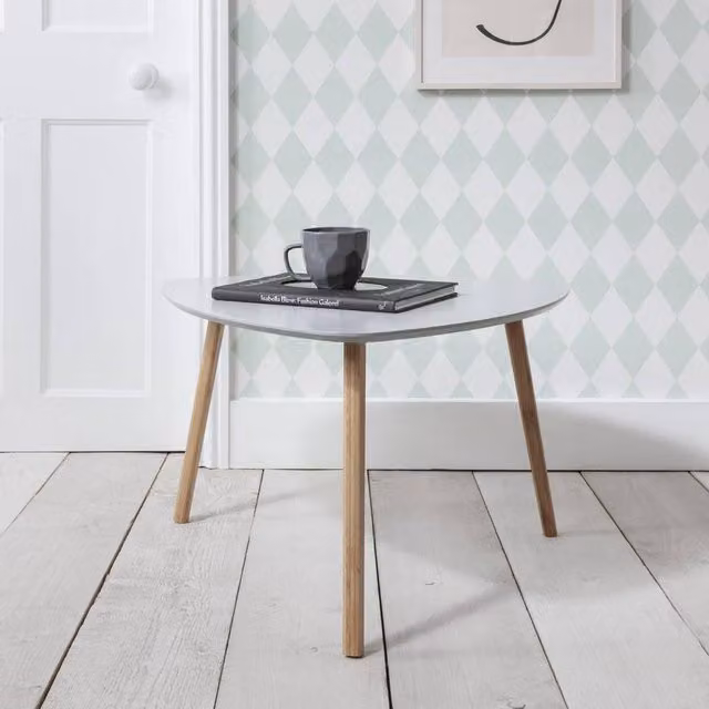 Nöa and Nani Malme Extra Large Side Table in Chalk Grey and Natural Pine
