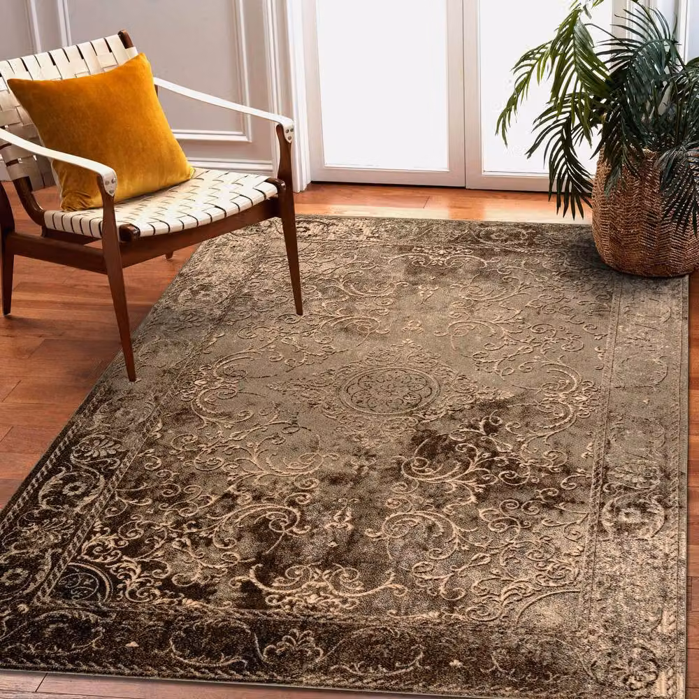RugsX Wool Omega Rectangular Rug in Brown, W: 170 cm, D: 235 cm – 3
