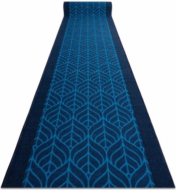RugsX Blue Abstract Feathers Non-Slip Runner, W: 57 cm, L: 160 cm – 1