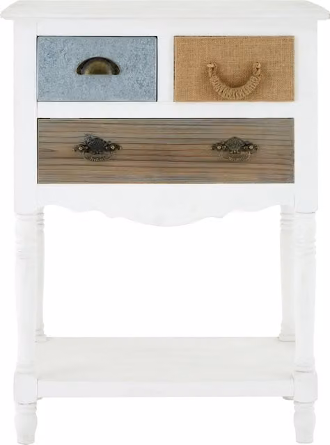 Orsina Coastal Style White 3 Drawer Chest