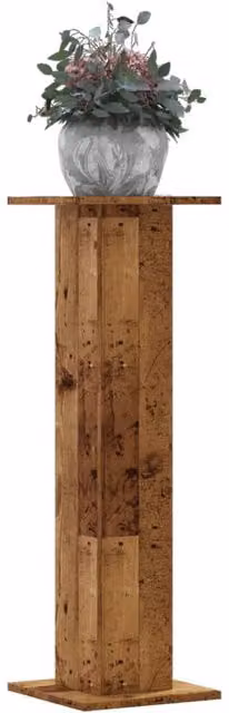Berkfield Home Set of 2 Rustic Brown Wood Plant Stands, W/D/H: 30 x 30 x 95 cm