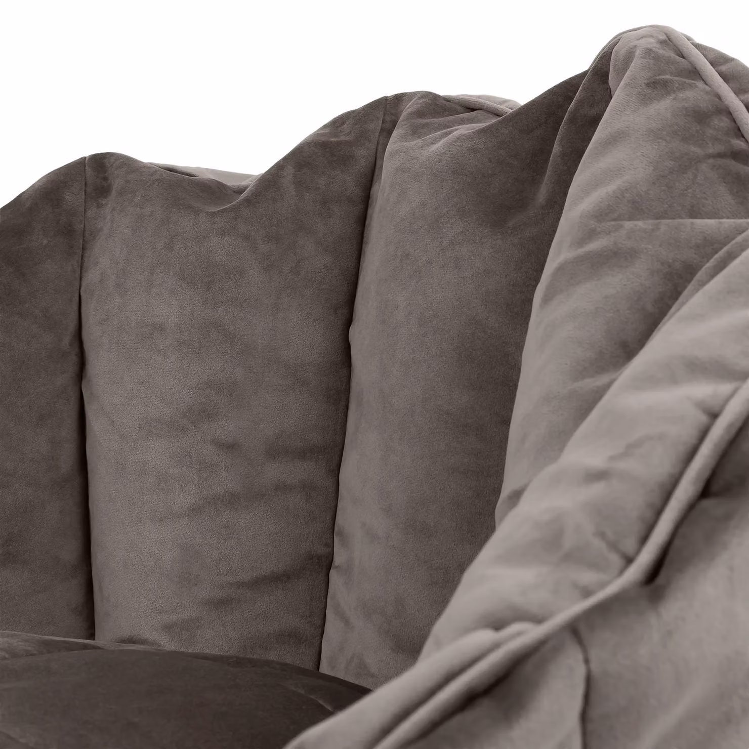 ICON Sirena Scallop Chair, Bean Bag and Footstool in Charcoal Grey Velvet – 5